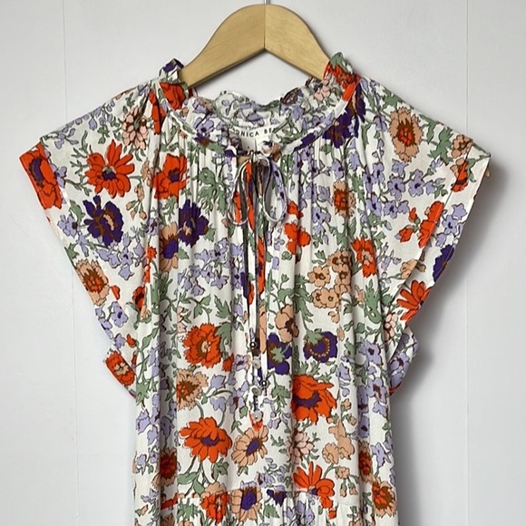 NWT VERONICA BEARD Zee Floral Minidress in Off White - Picture 7 of 14